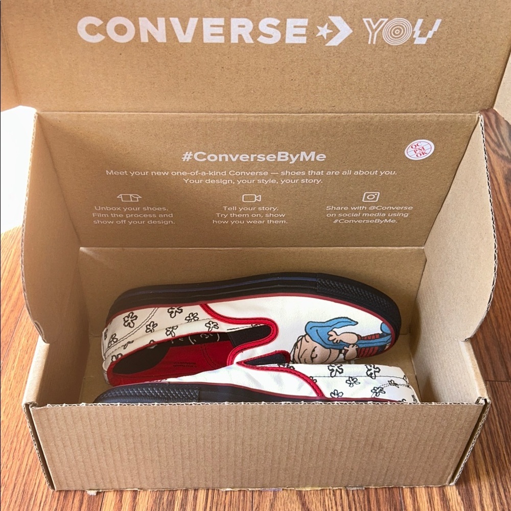 NIB‎ Converse x Peanuts Deck Star Slide RARE Charlie Brown/Linus Unisex M8.5 W10 - Picture 11 of 11